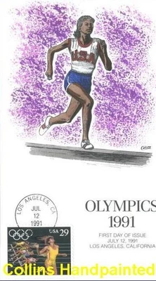 COLLINS HAND PAINTED 2553-7 I1901-6 All 5 Olympics Jump Discus Javelin Hurdles - Image 1 of 4