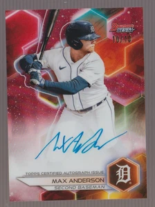 2023 Bowman's Best Max Anderson Auto Red Refractor #10/10 Tigers - Bild 1 von 2