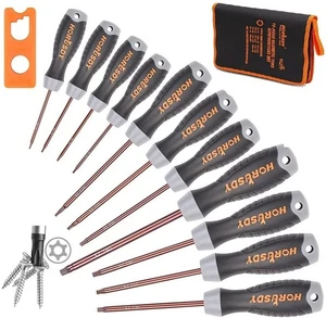 Juego de destornilladores Torx magnéticos HORUSDY 12 piezas S2 T6-T40 estrella seguridad a prueba de manipulaciones - Imagen 1 de 8