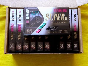 10x BASF Chrome Super II 90 Cassette Tapes 1993-1994 + OVP + SEALED + In Box +#1 - Picture 1 of 4