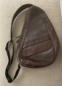 Mochila Bandolera Bolso Bandolera Vintage LL Bean Ameribag Cuero Marrón Espalda Saludable - Imagen 1 de 6