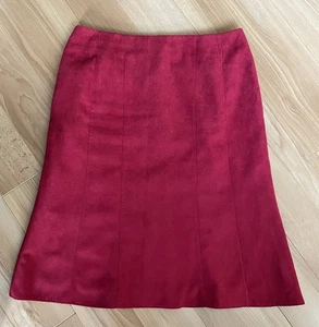 Ladies Autonomy red swede feel a line skirt lined long size 16P - Picture 1 of 5