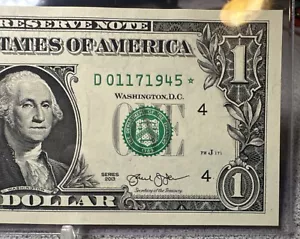 WOW ⭐️UNC STAR NOTE BIRTHDAY NOTE $1 DOLLAR 2013 ( CLEVELAND “D” ) -01/17/1945 - Picture 1 of 9