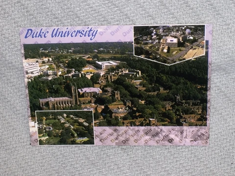 Duke Blue Devils Aerial View DUKE UNIVERSITY Campus 6" x 4" Post Card #GoDuke Cover