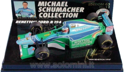 1994 Benetton B194 #5 Michael Schumacher WC+8 GP win  1:43 MINICHAMPS 510 944305 - Immagine 1 di 2