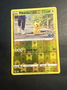 Pokemon Go Set 2022 Nintendo Reverse Holographic Foil Pikachu 27/78 - Foto 1 di 2