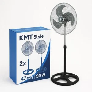 2 Ventilatori Ventilatore piantana robusto 90W 18" Ø47cm 3 pale maxi aria fresca - Foto 1 di 6