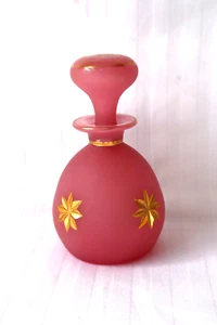 Antique French pink opaline glass perfume bottle c 1870 - Picture 1 of 7