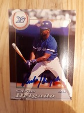 1996 OH HENRY CARLOS DELGADO AUTOGRAPH CARD SIGNED - BLUE JAYS