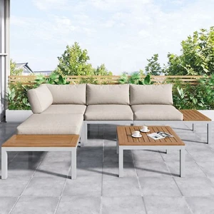 Sitzgruppe Gartenmöbel Set Lounge Sofa Akazienholz+Metall Balkon Garten Garnitur - Bild 1 von 14