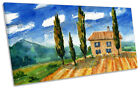 Tuscan Landscape Italy Framed Panoramic Canvas Print Wall Art