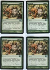 OVERRUN X4  MAGIC - M10 CORE SET - 1 NEAR MINT / 3 LIGHTLY PLAYED (1NM/3LP)