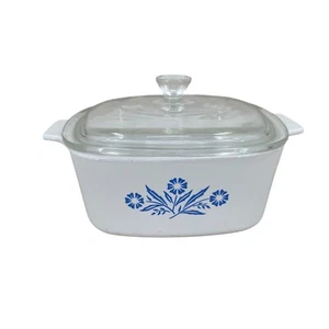 Corning Ware Blue Cornflower Casserole Dish P-1 1/2-B w/ Lid 1.5 qt USA Vintage - Picture 1 of 9