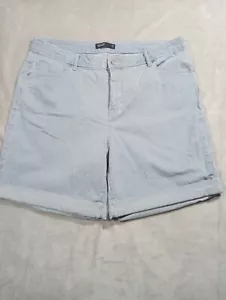 Simply Vera VeraWang Blue Denim Jean Shorts Women's 14 Striped Stretch - Picture 1 of 6