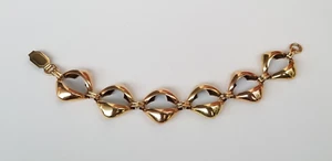 Vintage 12k Gold Filled, 2 goldfarbene quadratische Gliederarmband - Bild 1 von 16