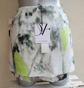 DIANE VON FURSTENBERG DESIGNER UK 6 EU 34 DAMEN GRÜN WEISS MINIROCK NEU 350£ - Bild 1 von 11