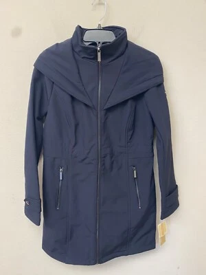 Impermeable Michael Kors para mujer azul marino con capucha dos bolsillos en la cintura talla PS NUEVO CON ETIQUETAS Foto 1 de 4