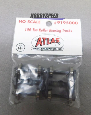 ATLAS MODEL TRAIN 100 TON ROLLER BEARING TRUCKS (1 PAIR) HO SCALE ATL9195000 NEW - Image 1 of 2