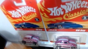 2004 Hot Wheels Classics Red w/ White Series VW BUG #25 OF 25 Black Interior - Picture 1 of 4