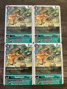 x4 Rapidmon EX2-027 U Playset Digimon TCG Digital Hazard - Picture 1 of 1