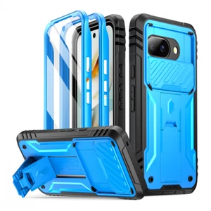 Funda poética para Google Pixel 9A 5G con soporte y cubierta de cámara deslizante azul - Imagen 1 de 7