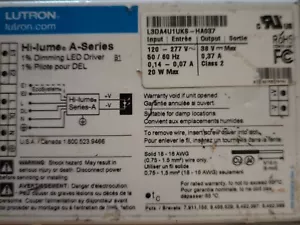 Controlador LED atenuación 1% Lutron L3DA4U1UKS-HA037 31W 38VDC 0,37A LEER DESC - Imagen 1 de 1