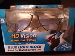 NEW HD Vision Special Ops Style Metal Frame Glasses Blue Light Blocking UV400 - Picture 1 of 2