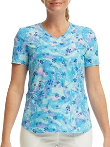 Scrub Star Women Snowflake Medical Top Holiday Christmas Uniform Workwear Sz 3XL - Picture 1 of 5
