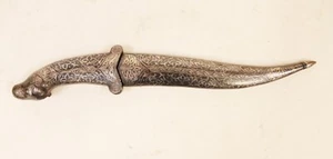 Cuchillo de colección daga indo persa hoja de damasco Koftgari incrustación de plata artes laborales - Imagen 1 de 14