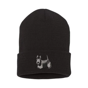 Cappello berretto nero Scotty cane ricamato nero, berretto invernale ricamato - Foto 1 di 2