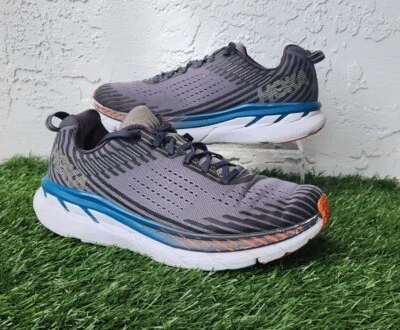 Zapatos para correr Hoka One One Clifton 5 gris azul naranja para hombre talla 9,5 Foto 1 de 4