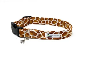 Collar de perro ajustable con estampado de jirafa y plomo con estampado de animales opcional a juego - Imagen 1 de 5