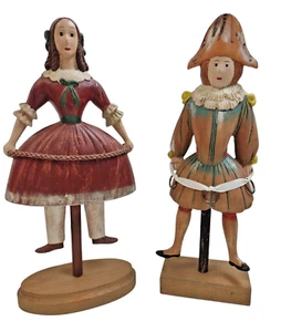 Statuine in legno look vintage fattoria ragazza e ragazzo - Foto 1 di 6