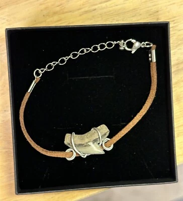 SHARK TOOTH bracelet, fossilized shark tooth from florida (Tiger shark) ￼ - Image 1 of 4