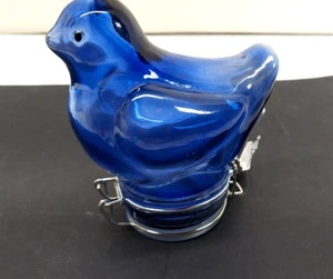 Contained Art Blue Bird Large 250ml Storage Container Jar Candy Colored Glass Ar - Picture 1 of 21