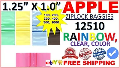 1.25"x1" Apple Brand Ziptop Baggies 12510 2MIL Quality Plastic 100 Bags Per Pack - Image 1 of 4