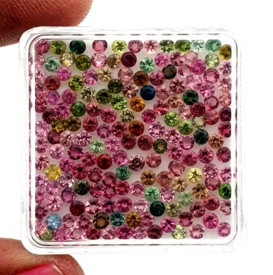 Natural Tourmaline Round Cut Loose Gemstone Lot 50 Pcs 2.50 MM  - Image 1 of 4