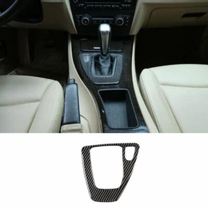 Real Carbon Fiber Console Gear Shift Cover Trim For BMW 3-Series E90 2005-2012 - Picture 1 of 5