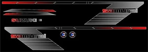 SUZUKI SAMURAI DECALS LINES STICKERS CALCOMANIAS GRAFICAS RED BLACK AND GRAY - Picture 1 of 1
