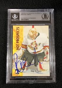 Ray Emery Signed 2005/06 Heroes and Prospects Card #368 Beckett Certified