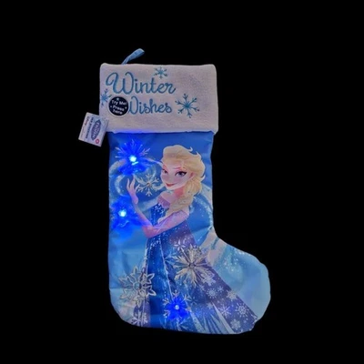 Medias LED parpadeantes Disney Elsa Frozen Winter Wishes Navidad vacaciones NUEVO Foto 1 de 2