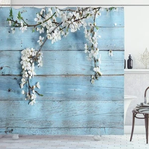 Old Barn Door Shower Curtain Floral Wooden Barn Door Rustic Shower-Curtain Set - Picture 1 of 6
