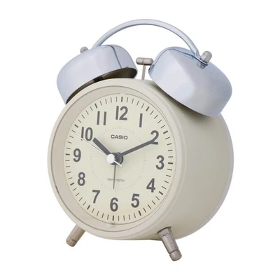 CASIO Alarm Clock Radio Beige Analog Loud Volume Twin Bell Snooze Function Light - Image 1 of 4