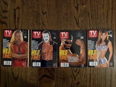 WCW TV Guide Lot of 4 Kimberly Page Macho Man Sting Nash Wrestling Wild Time WWE Foto 1 de 4