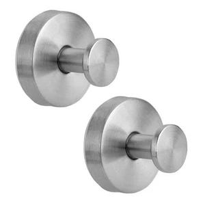 Ganchos de ventosa para ducha, ganchos de toalla para baño, 2 Pack plateado - Picture 1 of 7