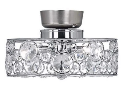 NEW Possini Euro Design Crystal 10" Round ceiling Fan Light Kit - Image 1 of 4