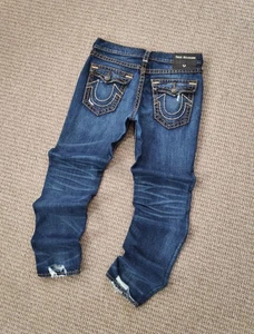 Pantalones de mezclilla True Religion Geno con solapa Super T desgastados para hombre talla W33 - Imagen 1 de 15