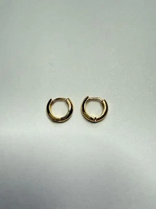 Pandora Round Huggie Hoop Earrings 14k gold plating - Picture 1 of 5