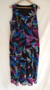 Savoir schwarz/mehrfarbig Besatz fließend/gefüttert besondere Anlässe langes/Maxikleid Gr. 18 - Bild 1 von 11