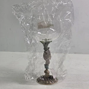 Emaille Schmucksteine Muscheln Metall Stiel & Sockel Kristall Weinglas Neu! - Bild 1 von 7